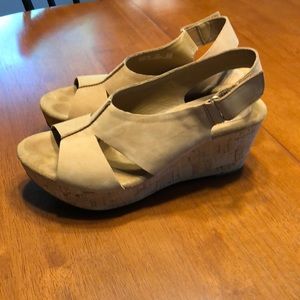 Clark’s suede platform sandals